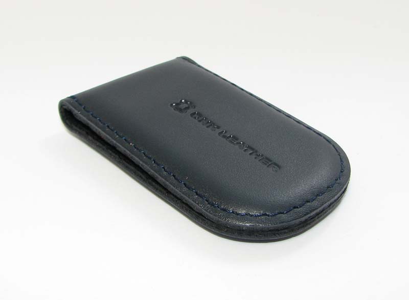 Шкіряний затиск для грошей DNK Leather DNK Klip magnes-K темно-синій